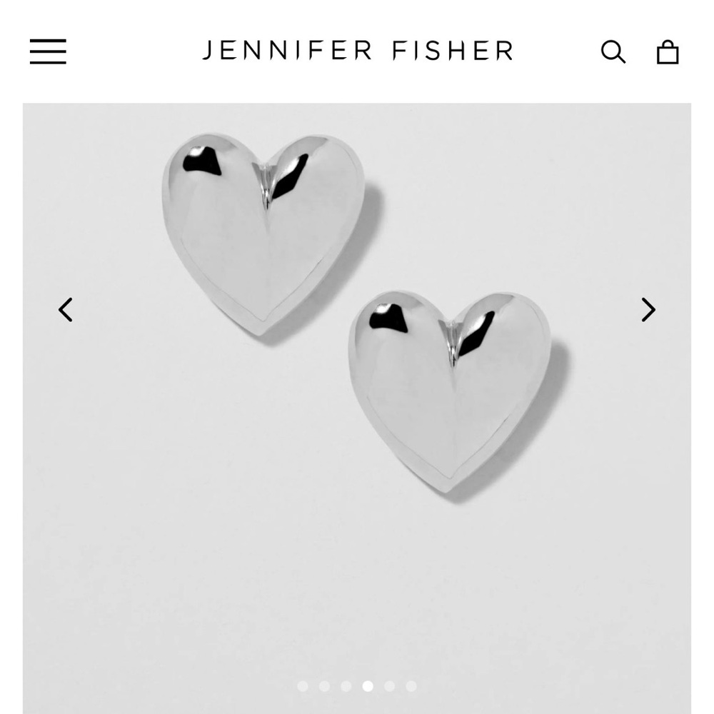 Jennifer Fisher Metallic Heart Earrings - Picture 2 of 7